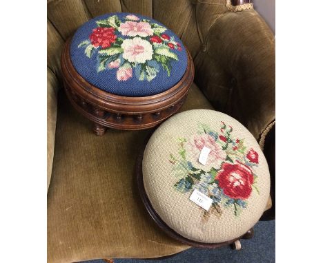 Two tapestry top prayer stools.