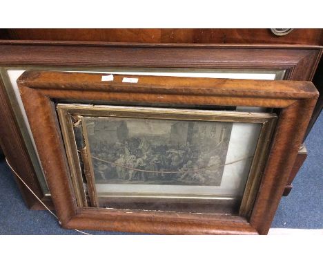 A maple frame together with an old print.