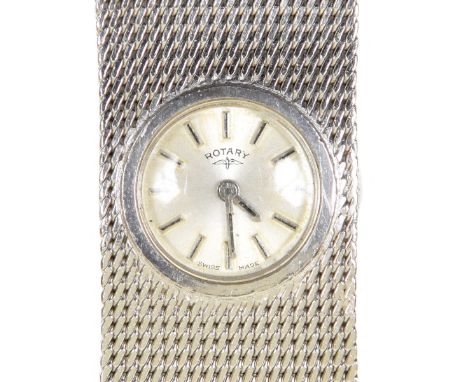 A 1970s silver Rotary ladies automatic wristwatchThe circular silvered dial with baton hour markers, signed Rotary, inset to 