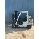 Nissan 8,000 LB. Cap. Forklift, Model MCUG1F2F36LV, 191" Lift Height, Cushion Tire, LP, 10,133 Hours