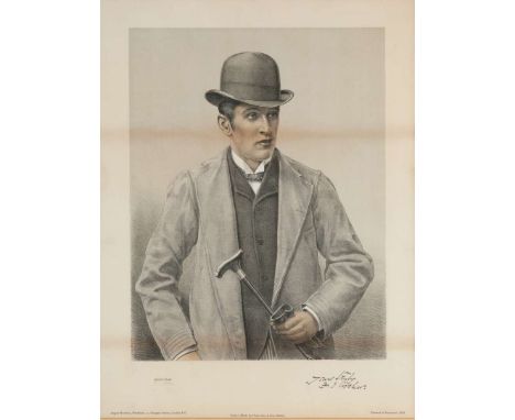 L G Polti artist proof print of the jockey Fred Archer,signed by the artist in pencil, the print & plate by Chancellor & Son,