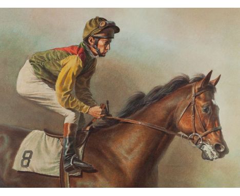 Fred Stone limited edition print of Nijinsky with Lester Piggott up,signed and titled in pencil by the artist, numbered 760/9