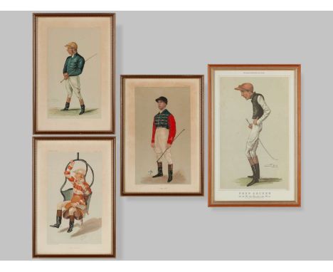 A trio of Vanity Fair prints of jockeys,John Watts “The King's Jockey”, Tom Cannon and John Osborne Jr. “The Demon”; sold wit