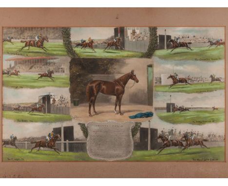 John Beer (British, 1860-1930) print celebrating the race career of the outstanding filly Pretty Polly between 1903 and 1905,