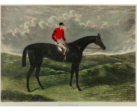 Large print of the 1881 Derby and St Leger winner Iroquois with Fred Archer up,published by George Rees, London, 1881, mounte