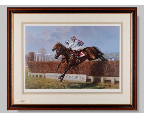 To be sold on behalf of the Injured Jockeys Fund: a Graham Isom limited edition print of the triple Cheltenham Gold Cup winne