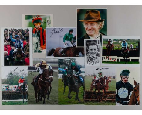 11 signed photographs of National Hunt racing personalities,mostly 10 by 8in. colour photographs, comprising: 2 x Jim Culloty