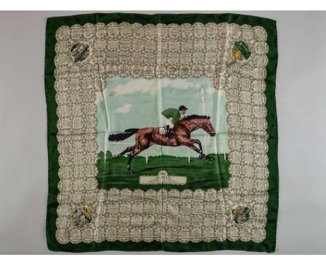 A silk Derby scarf commemorating the victory of Sea Bird in the 1965 Derby,by Welch Margetson & Co. Ltd., London, with a cent