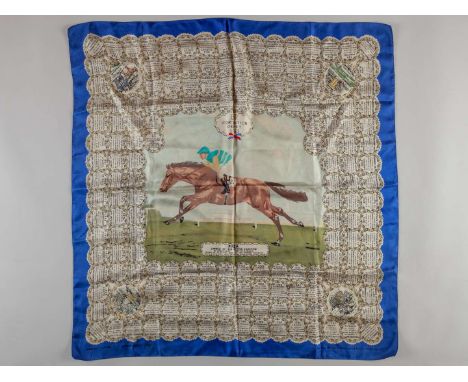 A silk Derby scarf commemorating the victory of Pinza in the 1953 ‘Coronation’ Derby,by Welch Margetson & Co. Ltd., London, w