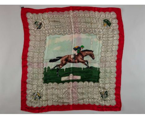 A silk Derby scarf commemorating the victory of Santa Claus in the 1964 Derby,by Welch Margetson & Co. Ltd., London, with a c