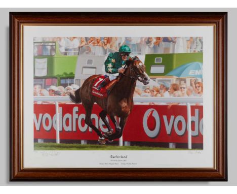 To be sold on behalf of the Injured Jockeys Fund: Frankie Dettori signed limited edition print by Stephen Smith of Authorized