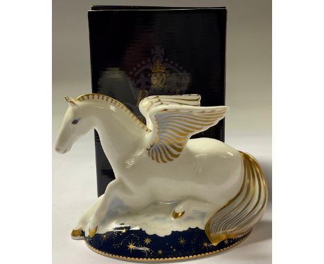 A Royal Crown Derby paperweight, Pegasus, The First of a Pair of Mythical Beasts, exclusive to Govier's of Sidmouth, limited 