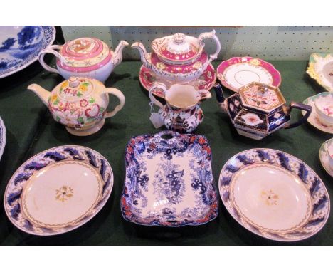 A quantity of decorative china, to include: Davenport teapot and plate, a Saddler teapot and other related china. Condition R