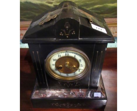 An early 20th century slate mantle clock.