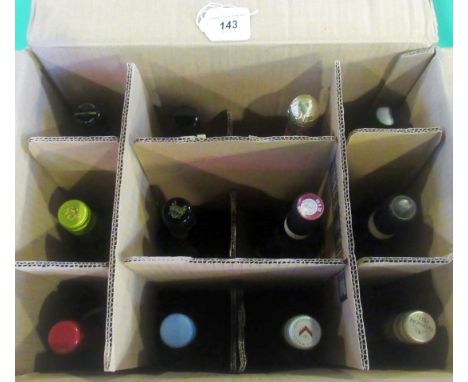 A mixed case of twelve bottles of sparkling and white wine.