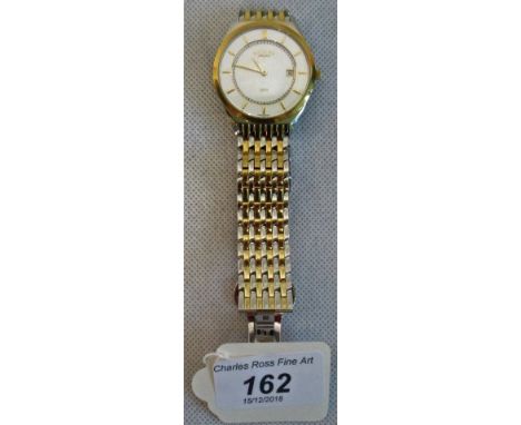 A gents Rotary circular dial wristwatch, having chapter ring with baton numerals and inner dial, having date marker, the stra