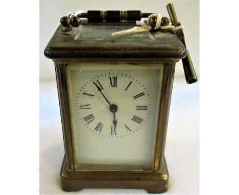 A small 19th century brass carriage clock.