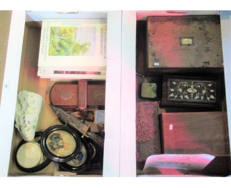 A quantity of miscellaneous items, to include: jewellery boxes, portrait miniatures, playing cards and art reference books.
