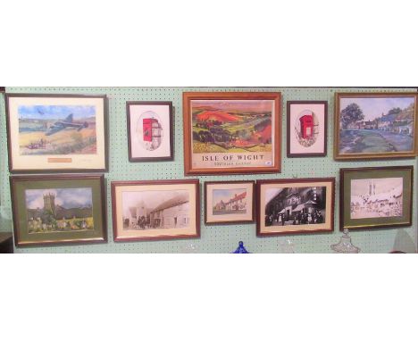 An extensive and impressive gallery of framed and glazed prints and photographs, pertaining to the |sle of Wight, to include: