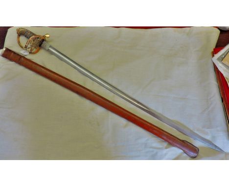 British 1845 Pattern Infantry Officer’s Sword, made by Linney of London. With shark skin handle and etching down the blade, i