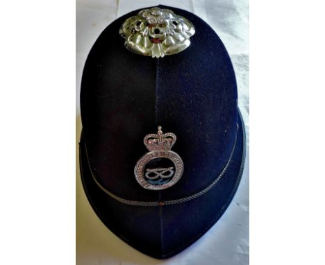 Staffordshire Police Helmet - Pre 1968 version as issued  until the amalgamation into the Staffordshire and Stoke-on-Trent Co