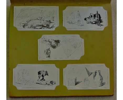 Cig + Trade Cards-1929,'How to sketch set mostly (VF to EX) in a four corner album cat 62