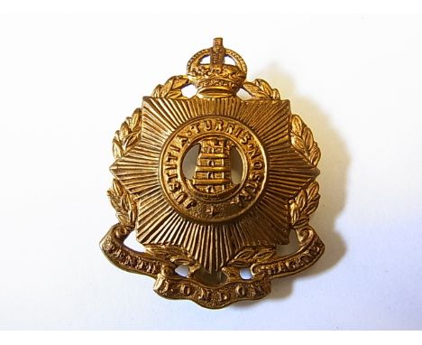 10th London Regiment (Hackney) cap badge, KC (Brass, slider) makers mark J. R. Gaunt. London. K&K: 1832