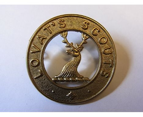 Lovat Scouts Yeomanry cap badge 1903 (White Metal, lugs) K&K 1500