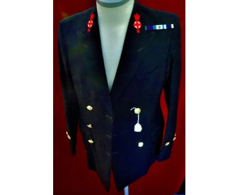Fore and Aft' Medical Midshipman's uniform., Consisting of jacket and trousers, Worsted Red Cross collar badges. Medal ribbon