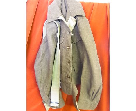 Greek 1965 Battledress Jacket, these were given to the Greek army by the British as aid after WWII. Size 10. WWII Webbing bel