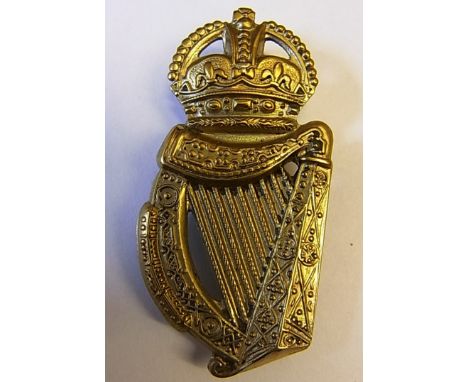 18th London Regiment (London Irish Rifles) Cap Badge. KC (White-Metal slider) maker J. R. Gaunt. London. K&K: 1848
