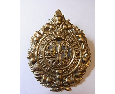 Princess Louise's (Argyll and Sutherland Highlanders WWI Glengarry badge (White-Metal, Lugs) K&K:  698