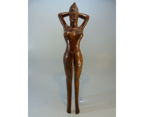African carved nutcracker in the form of a female nude