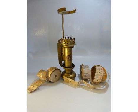 GWR railway lamp and vintage ticket reels 
