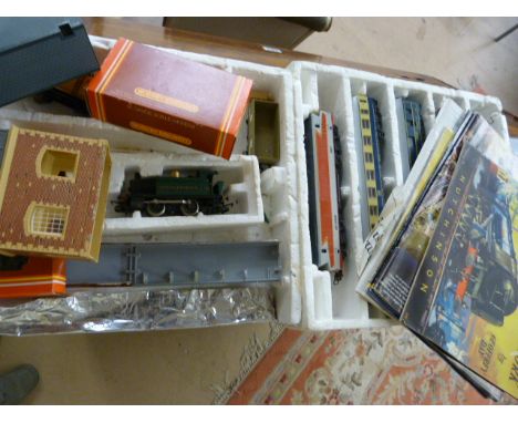 Collection of Hornby Railway locomotives and carriages. Also to include Lima carriages and Hornby magazines