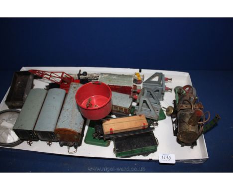 A quantity of ''O'' gauge items including LNER passenger Van, two maroon and one LNER and cream passenger Vans, two open good