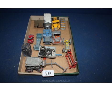 A quantity of Toys including a field Gun (pat no. 641319), Spot-on ''E.D. Milk Float'' (black and white), Matchbox no. 5 Fode