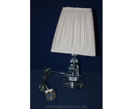 A modern Glass Table Lamp and shade