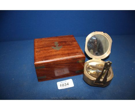 A wooden cased reproduction Nautical Compass by Stanley of London