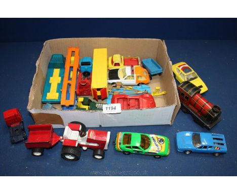 A quantity of toy vehicles incl. Matchbox incl. K21 Tractor Transporter, K8 Cement Mixer, K3 Mod. Tractor, King Size Trailer,