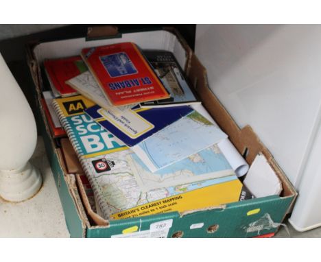 A box of Ordnance Survey and other maps