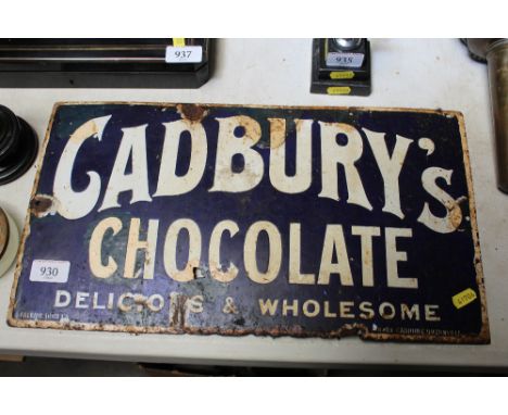 An enamel Cadbury's chocolate advertising sign