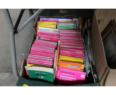 A box of Ordnance Survey maps