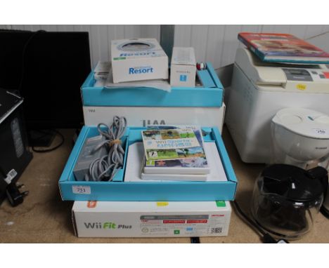 A Nintendo Wii console and accessories