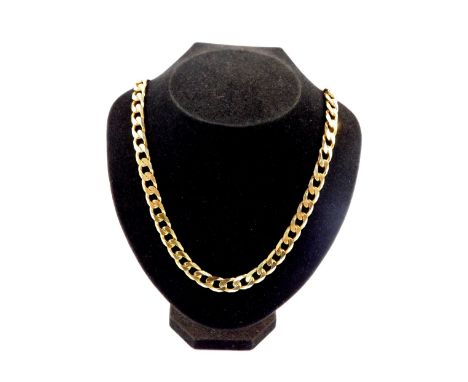 A 9ct gold curb link neck chain, on a lobster claw clasp, 101.7g.