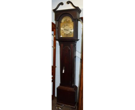 ~ A mahogany eight day longcase clock, signed Paterson, Sunderland, brass dial with tidal moonphase aperture and signed above