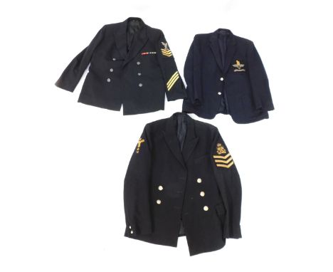 Two Naval jackets and a blazer, comprising a US Navy Petty Officer First Class's jacket, Chief Petty Officer's jacket with br