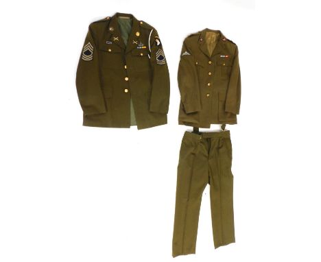 An Airborne US Army Master Sergeant's jacket, and a Parachute Regiment Lieutenant's uniform. (3)