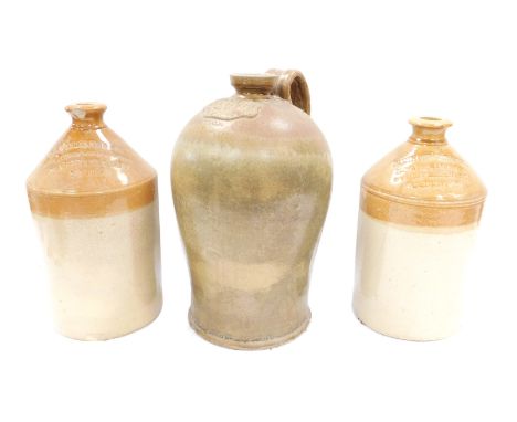 Three stoneware bottles, comprising an H Smith of Doncaster, .20 Ale, No 386, a Doulton Lambeth J S Williams &amp; Son of Lon