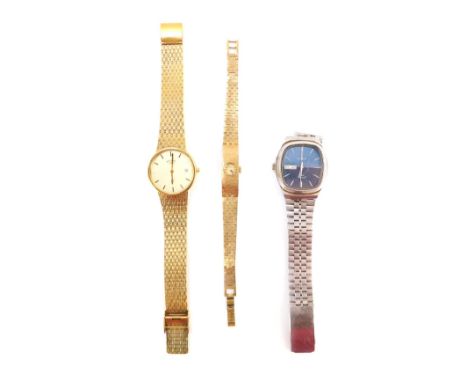 Three Rotary wristwatches, comprising a lady's marcasite set wristwatch, Rotary quartz movement, gentleman's wristwatches, an